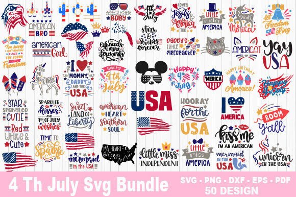 4th of July SVG Design Bundle: 50 Patriotic Files for Your Crafts