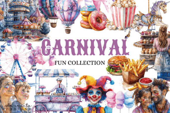 Brighten Your Designs with the Carnival Fun Clipart Collection