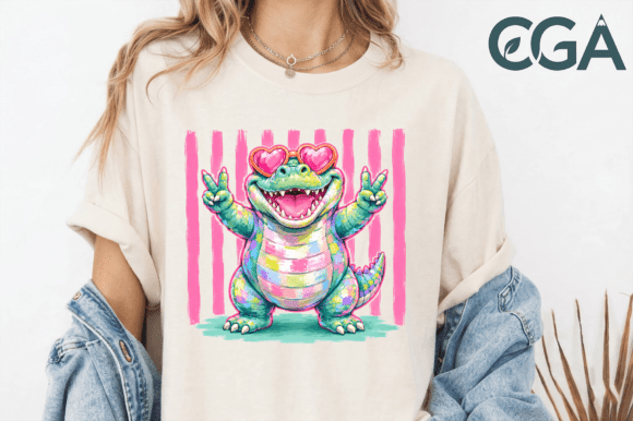 Bring Playful Energy to Your Designs with a Cute Retro Alligator
