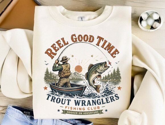 Capturing the Reel Spirit: Vintage Fishing Club Sublimation Design
