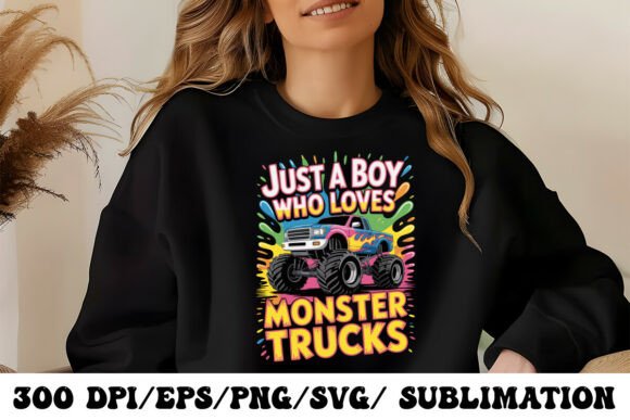 Cool Monster Truck Illustration for Boys: A Bold Design Asset