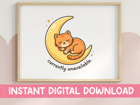 Currently Unavailable Cat SVG: A Cozy Design Asset for Nap Lovers