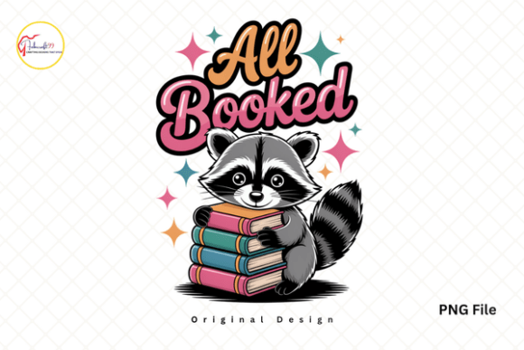 Cute Raccoon Reading: All Booked PNG Design for Readers