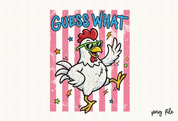 Funny Preppy Striped Guess What Chicken