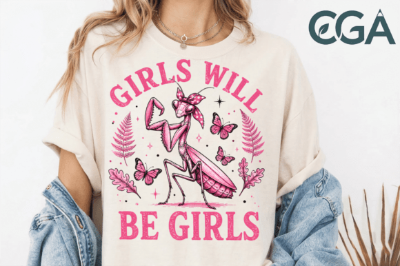 Girls Will Be Girls Praying Mantis PNG: A Design Asset with Bite