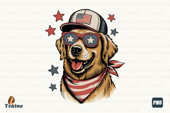 Patriotic Dog Star Glasses PNG: A Festive Design Asset