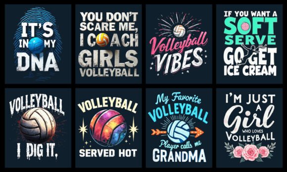Score Big with the Ultimate Volleyball T-Shirt Design Bundle
