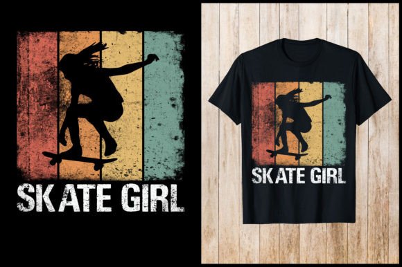 Skate Girl Retro T-shirt: A Design Ready for Print