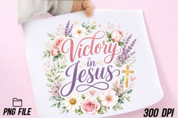 Victory in Jesus PNG: A Faith-Based Design Asset for Creators