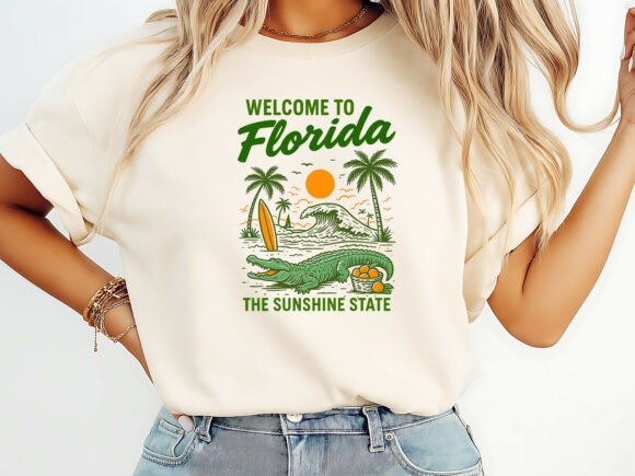 Welcome to Florida Summer T-Shirt Design: A Retro Beach Vibe